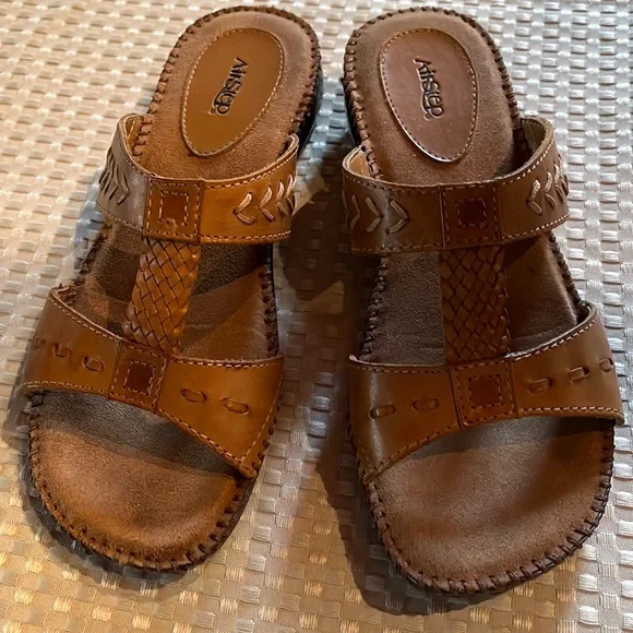 Air Step Shoes Airstep Leather Upper Slip On Sandals 775892